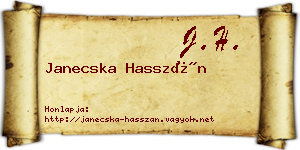 Janecska Hasszán névjegykártya